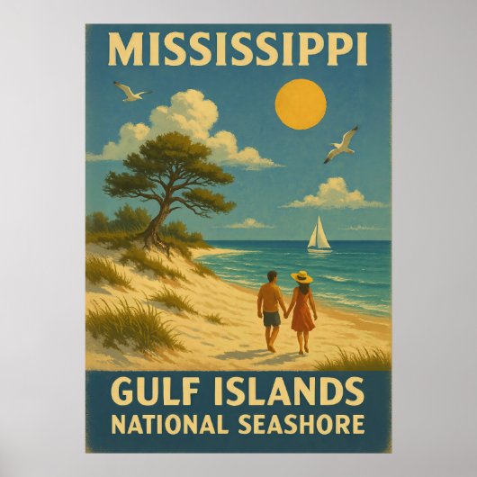Poster Mississippi Gulf Islands National Seashore V01 (Devant)