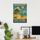 Poster Mississippi Gulf Islands National Seashore V01 (Bureau à domicile)