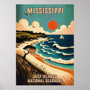 Poster Mississippi Gulf Islands National Seashore V02