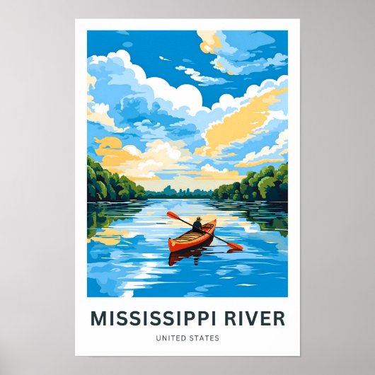 Poster Mississippi River États-Unis Imprimer voyage (Devant)