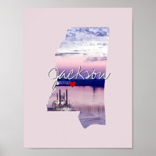 Poster Mississippi State Photo insert and town name