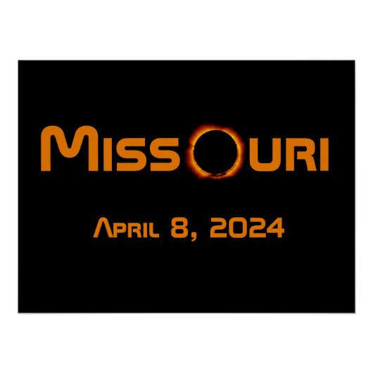 Poster Missouri 2024 Éclipse solaire totale (Devant)