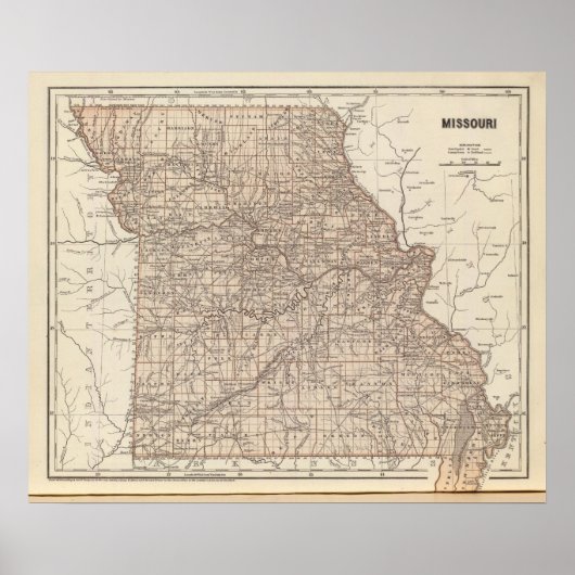 Poster Missouri Atlas Map (Devant)