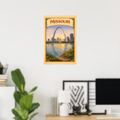 Poster Missouri Gateway Arch Vintage (Bureau à domicile)