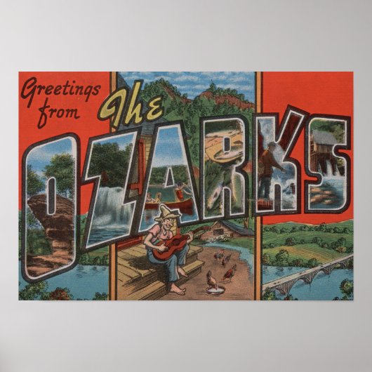 Poster Missouri - Les Ozarks - Grandes Lettres Scènes 2 (Devant)