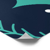 Poster Mistletoe de Noël foncé et Motif de la feuille (Coin)