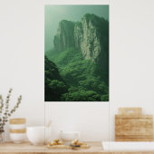 Poster Misty Majesty : Tranquil Mountain Forestscape (Cuisine)
