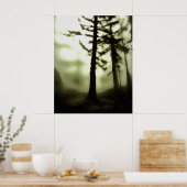 Poster Misty Morning Monotone Forest Paysage (Cuisine)