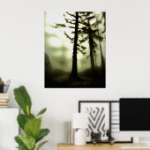 Poster Misty Morning Monotone Forest Paysage (Bureau à domicile)