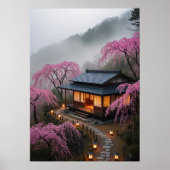 Poster Misty Mountain Teahouse - Art Mur du Japon enchant (Devant)