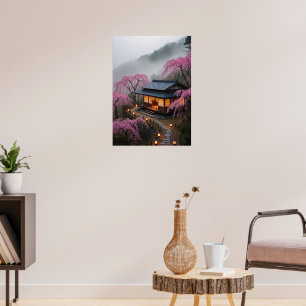 Poster Misty Mountain Teahouse - Art Mur du Japon enchant