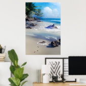 Poster Misty Tropical Beachscape Art Imprimer (Bureau à domicile)