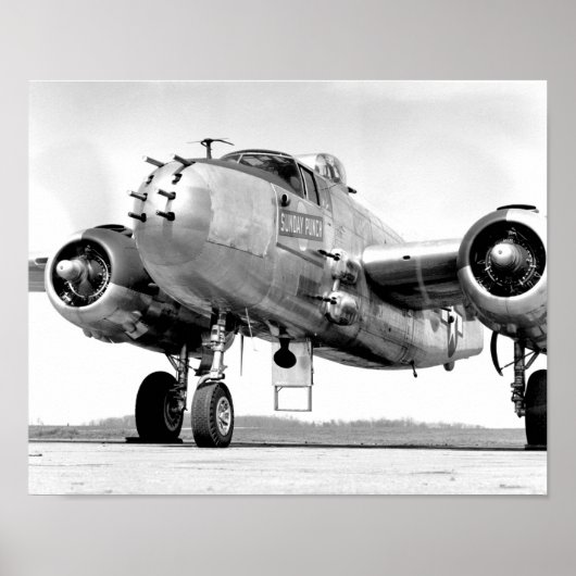 Poster Mitchell B-25 Bomber - Sunday Punch - 2ÈME GUERRE  (Devant)