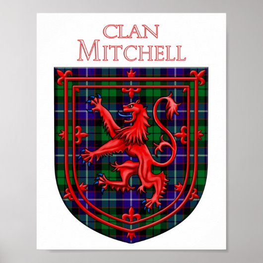 Poster Mitchell Tartan Scottish Plaid Lion Rampant (Devant)