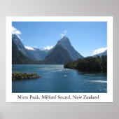 Poster Miter Peak, Milford Sound, Nouvelle-Zélande (Devant)