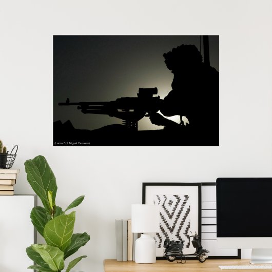 Poster Mitraillette (Bureau à domicile)