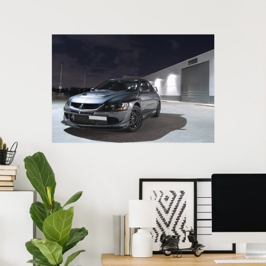 Poster Mitsubishi Evolution 8 (Bureau à domicile)