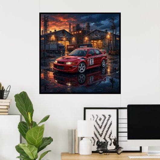 Poster Mitsubishi Lancer Evolution VI (Bureau à domicile)