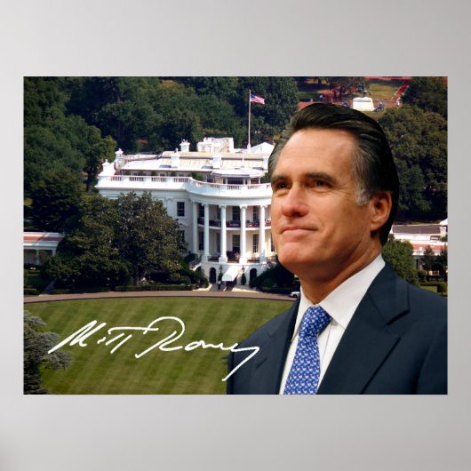 Poster Mitt Romney & Maison Blanche (Devant)
