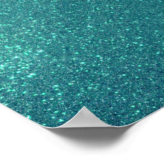 Poster Mitter Chic Elegant Teal Blue Sparkly (Coin)