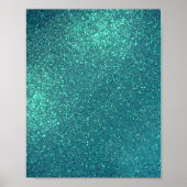 Poster Mitter Chic Elegant Teal Blue Sparkly (Devant)