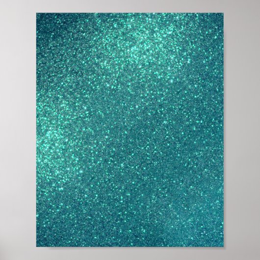 Poster Mitter Chic Elegant Teal Blue Sparkly (Devant)