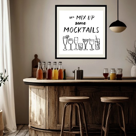 Poster MIX HAUT MOCKTAILS barre personnalisée Cuisine Art