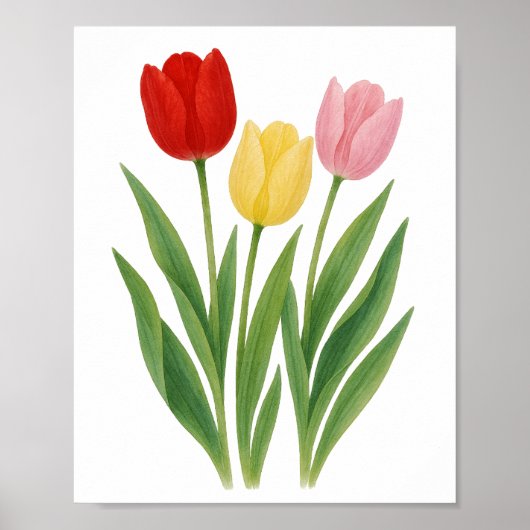 Poster Mix Tulipes Art Floral Imprimable Murale (Devant)
