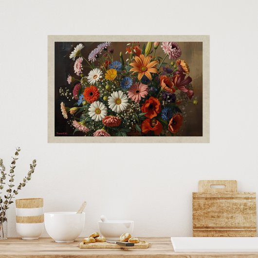 Poster Mixed Flowers (Cuisine)