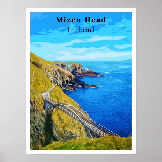 Poster Mizen Head Cork Irlande Style rétro (Devant)