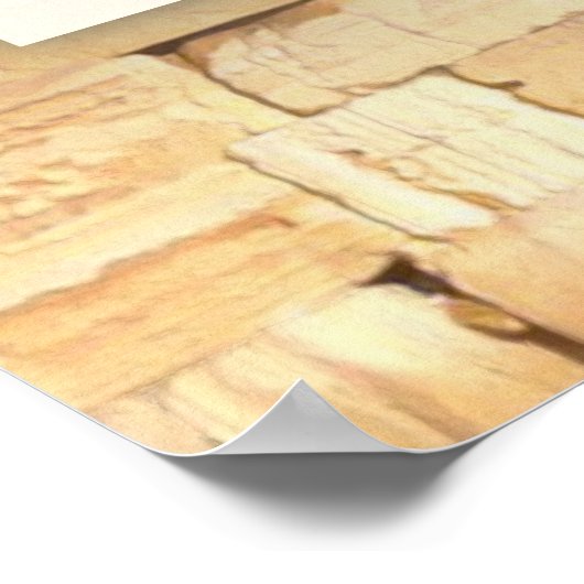 Poster Mizrach avec Kotel - Mur occidental à Jérusalem (Coin)