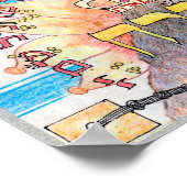 Poster Mizrach ~ Est - Direction de prière crayon coloré (Coin)