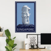 Poster Mlion de Singapour (Bureau à domicile)