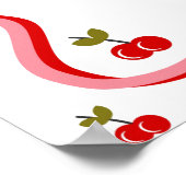 Poster Mlle à Mme Retro Cherry Fête des mariées Bienvenue (Coin)