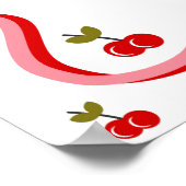 Poster Mlle à Mme Retro Cherry Fête des mariées Bienvenue (Coin)