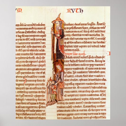 Poster Mme 21 fol.97 Ruth et Boaz, d'une Bible (Devant)