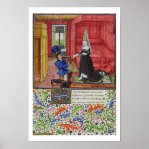 Poster Mme 2617 le scribe consacrant la La Teseida à un