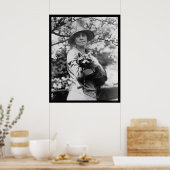 Poster Mme Calvin Coolidge avec son Raccoon 1923 (Cuisine)