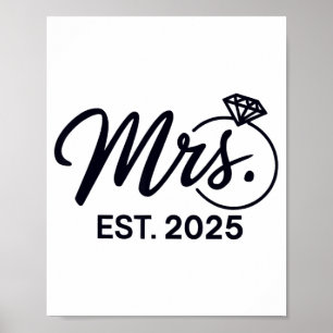 Poster Mme Est. 2025 Je Viens De Marier Des Couples De Ma