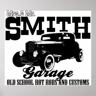 Poster Mme et M. Smith Hot-Rod Garage