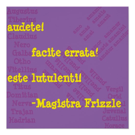 Poster Mme Frizzle en latin (Devant)