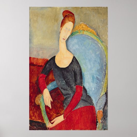 Poster Mme Hebuterne dans une chaise bleue, 1918 (Devant)