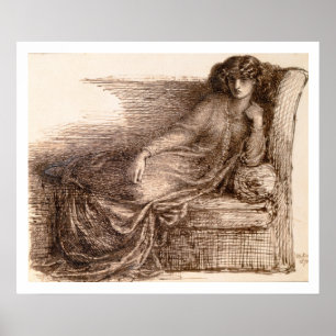 Poster Mme Jane Morris Reclining sur un sofa