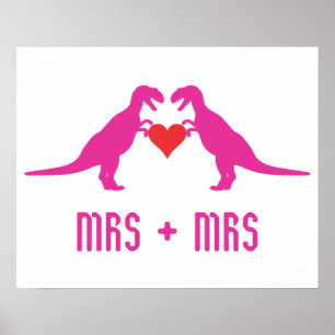 Poster Mme+Mme - L'amour c'est l'amour Dinosaures