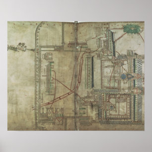 Poster Mme R 171 f.285 Plan de la cathédrale de Canterbur