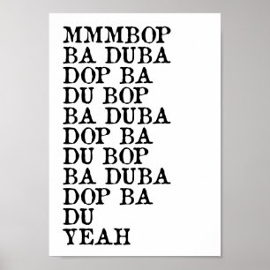 Poster Mmmbop Chanson Funny Lyric Wall Art Imprimer