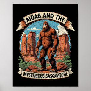 Poster Moab Vintage Bigfoot Mystère Sasquatch Randonnée M
