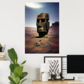 Poster Moai de Mars Wombott (Bureau à domicile)