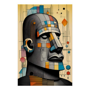 Poster Moai du 21e siècle - Ken Gage Tiki Art