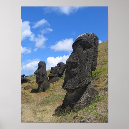 Poster Moai sur l'île de Pâques (Devant)